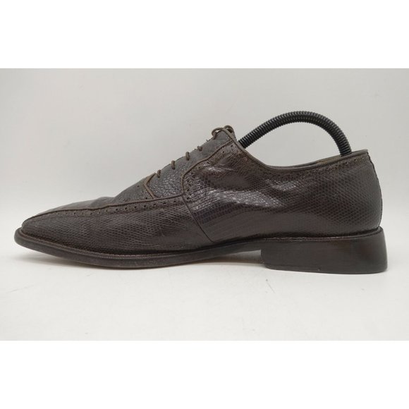 Belvedere Brown Genuine Ostrich Leg Claw Lace Up Oxfords Shoes Men\'s 10.5 B main image 4